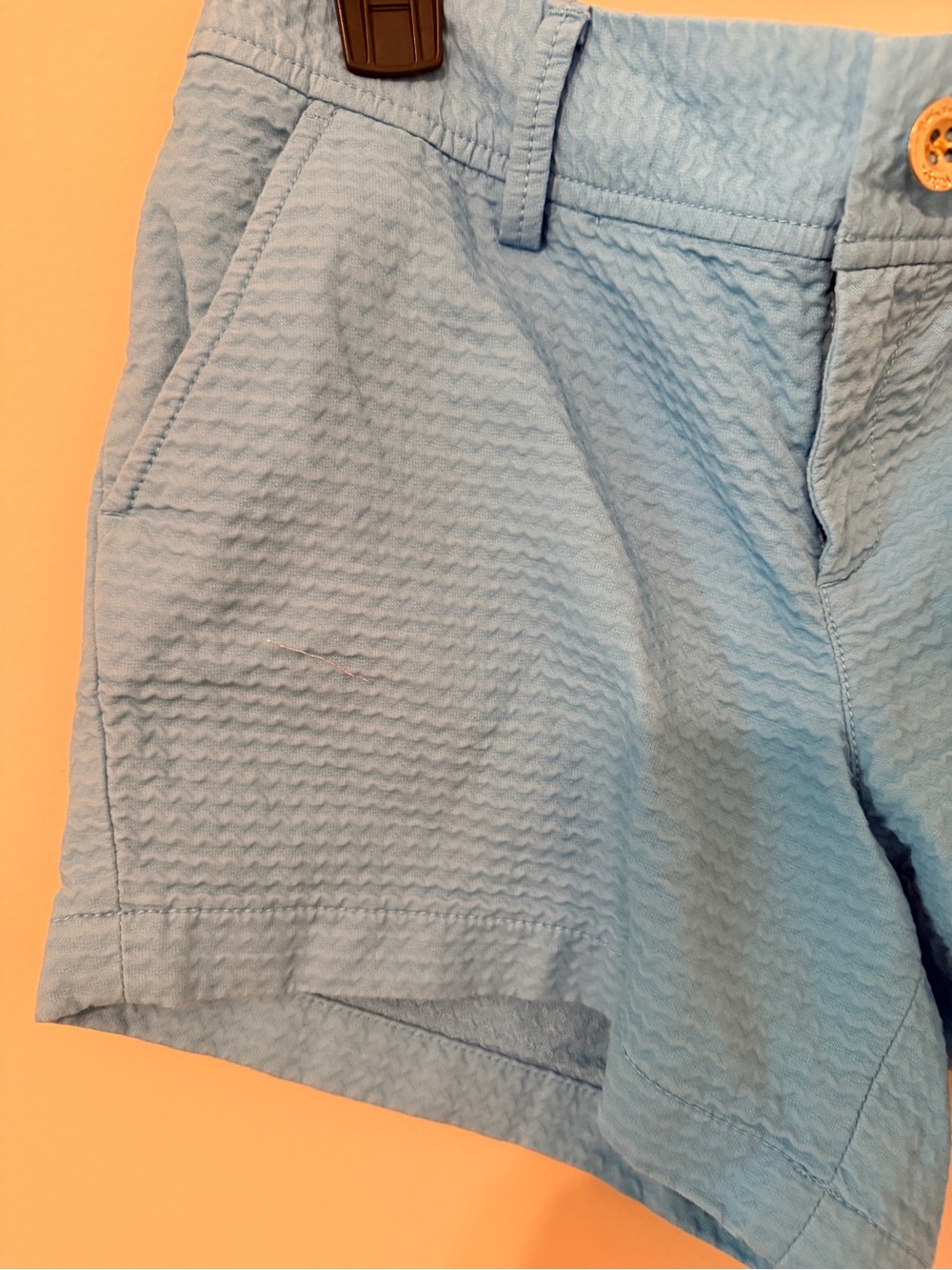 Lilly Pulitzer Light Blue Seersucker Shorts - Picture 6 of 11